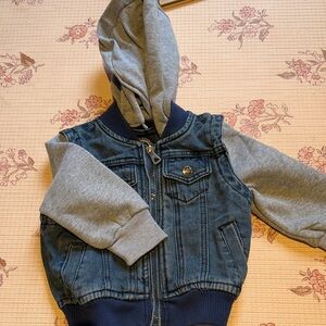 Kids Denim and Gray Hooded Jacket